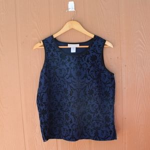 Susan Graver Royal Blue and Black Tank Top
